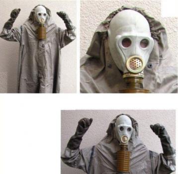 Gasmaske Offizier 10 Stk Filter PBF Maske  Halloweenartikel  Gummi Latex Fetisch