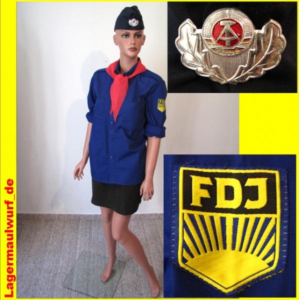 FDJ-Bluse, Rock, Halstuch, Frauen DDR